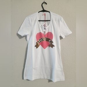 Fiorucci NWT Women’s Heart Logo s/s White tee size medium